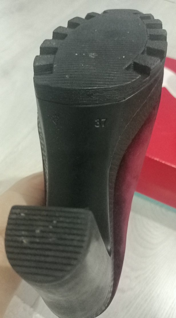 Bordo Süet Platform Topuklu Bağcıklı Kadın Bot - Görsel 4