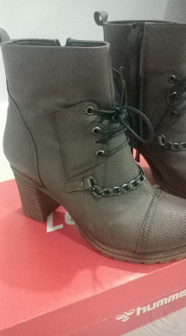 açık kahve rengi  Zincir Detaylı Deri Bot - Görsel 2