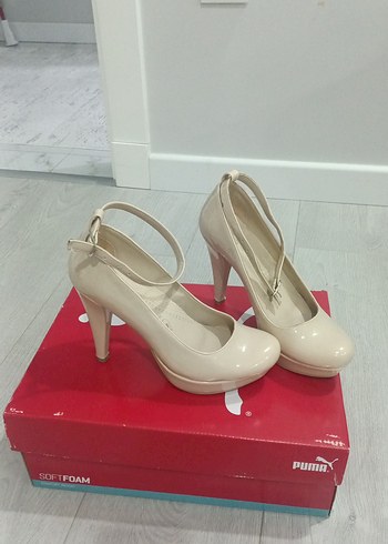 Bej Platform Topuklu Kadın Stiletto - Görsel 3