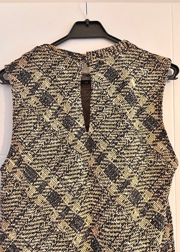 Mango Desenli Kolsuz Triko Elbise - Görsel 5