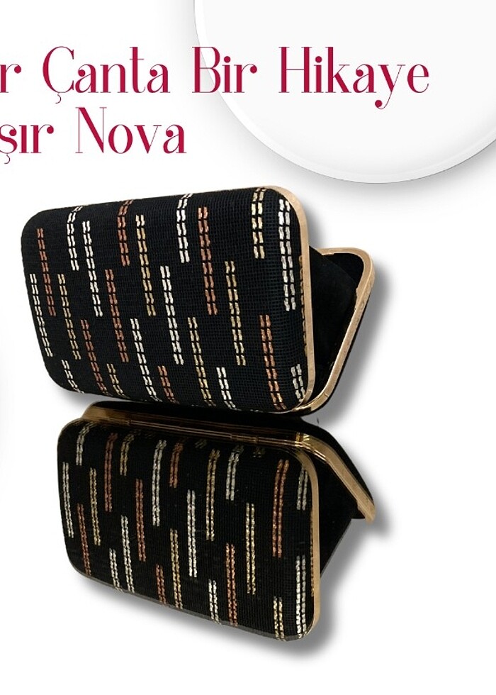 Nova El Yapımı Kadife Çanta - Görsel 4