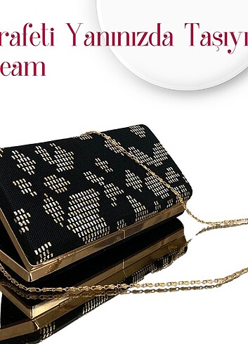 Sedef El Yapımı Kadife Çanta - Görsel 5