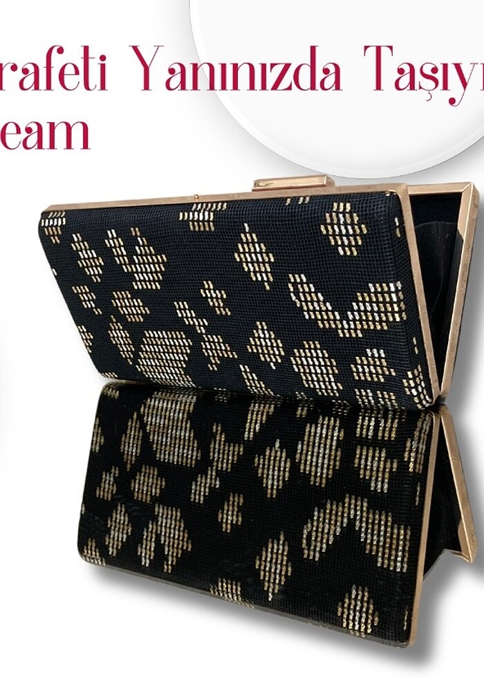 Sedef El Yapımı Kadife Çanta - Görsel 2