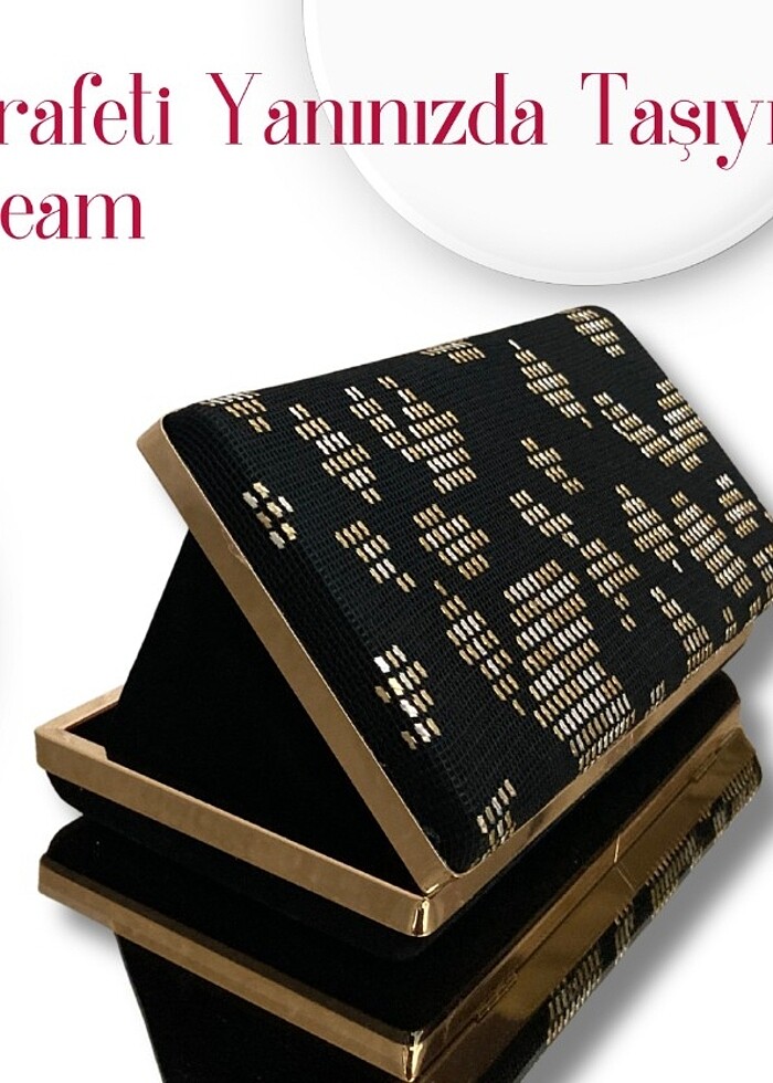 Sedef El Yapımı Kadife Çanta - Görsel 4