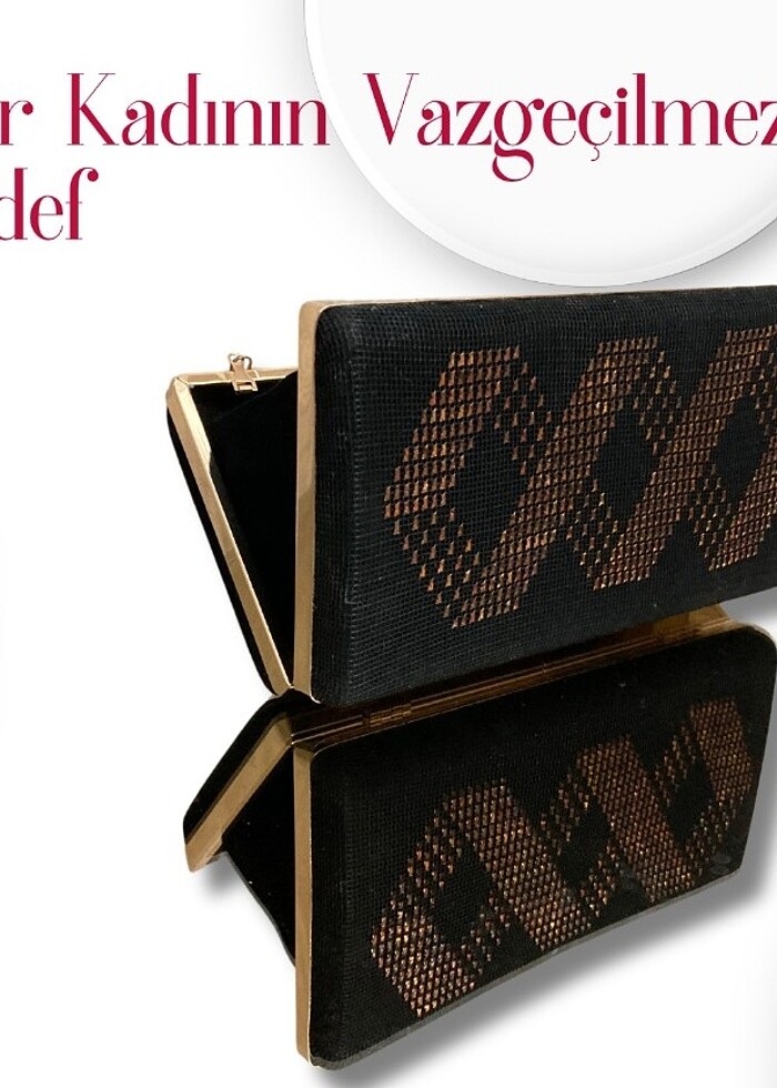 Sedef El Yapımı Kadife Çanta - Görsel 4