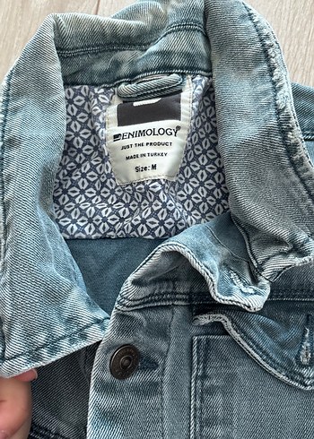 Düğmeli Gri Mavi Kot Ceket, Rahat Kesim - Görsel 2