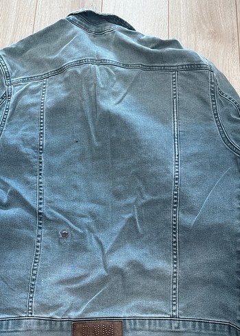 Düğmeli Gri Mavi Kot Ceket, Rahat Kesim - Görsel 5