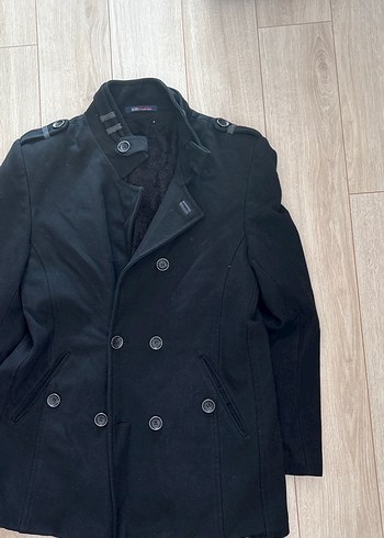 Erkek Siyah Düğmeli Midi Kaban - Görsel 2