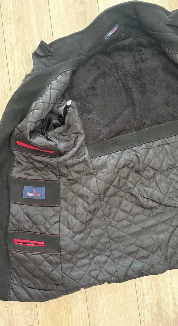 Erkek Siyah Düğmeli Midi Kaban - Görsel 3