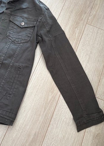 Siyah Kadın Denim Ceket Düğmeli - Görsel 3