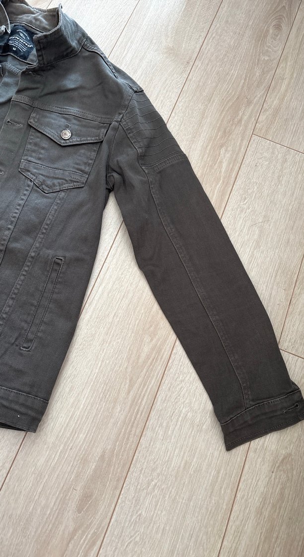 Siyah Kadın Denim Ceket Düğmeli - Görsel 3