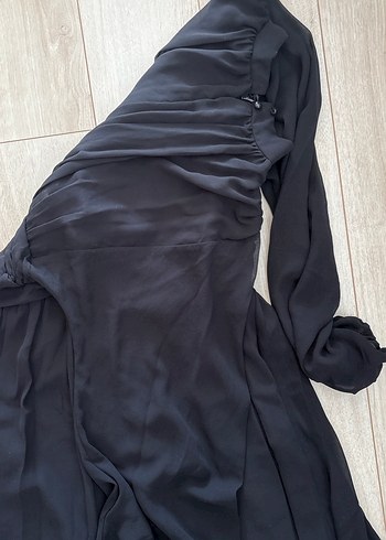 Uzun Siyah Gotik Kadın Elbise - Görsel 3