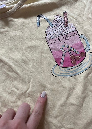 Kız Çocuk Sarı Kısa Kollu Pamuklu dondurma Takımı - Görsel 6