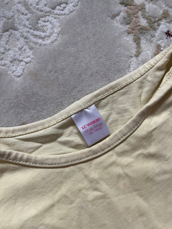 Kız Çocuk Sarı Kısa Kollu Pamuklu dondurma Takımı - Görsel 4