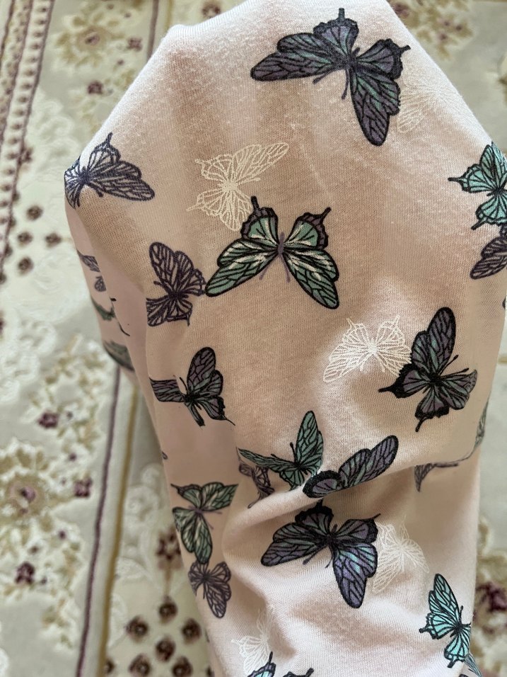 Kelebek Desenli Kız Çocuk Elbise - Görsel 3