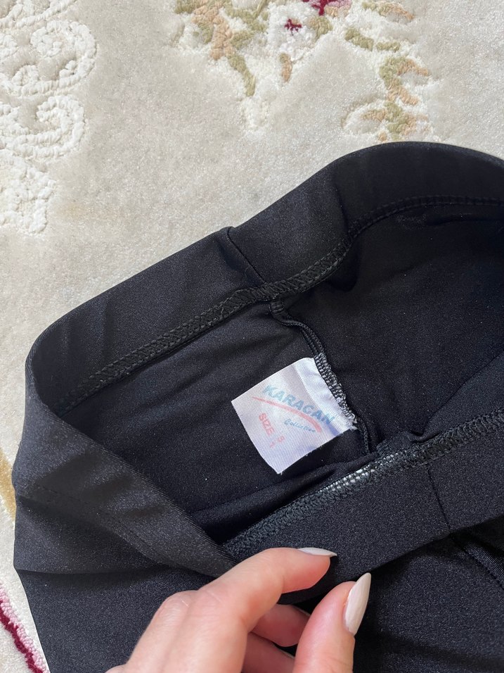 siyah parlak spor taytı - Görsel 2