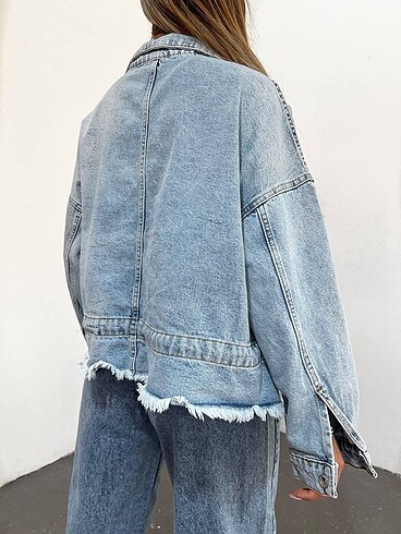 s Beden mavi Renk Oversize Denim Ceket