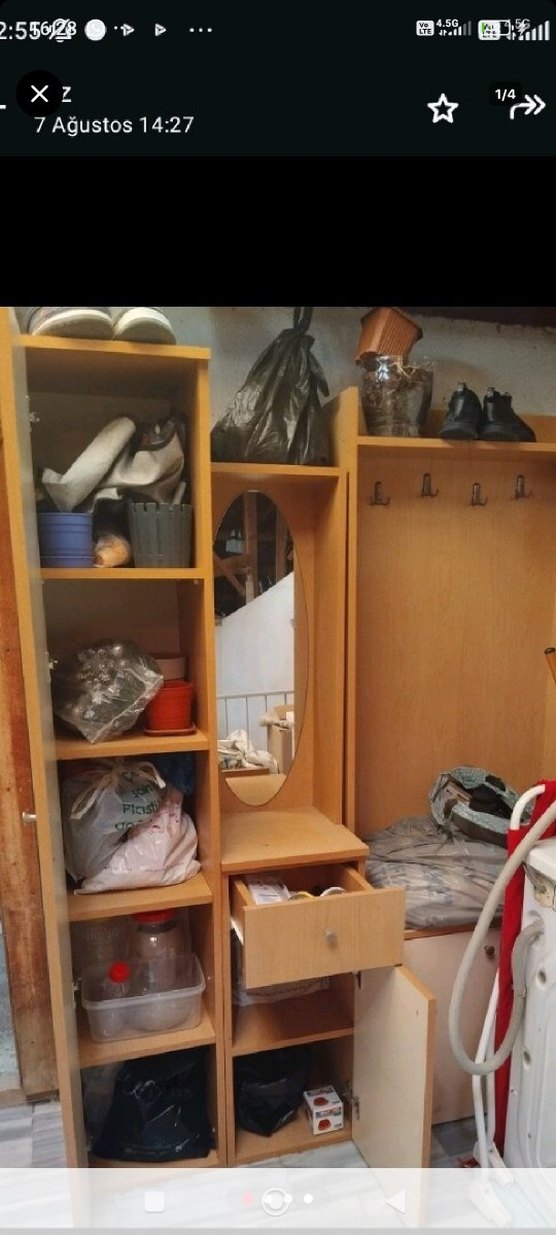 , Raflı ve Aynalı, Kahverengi portmanto - Görsel 2