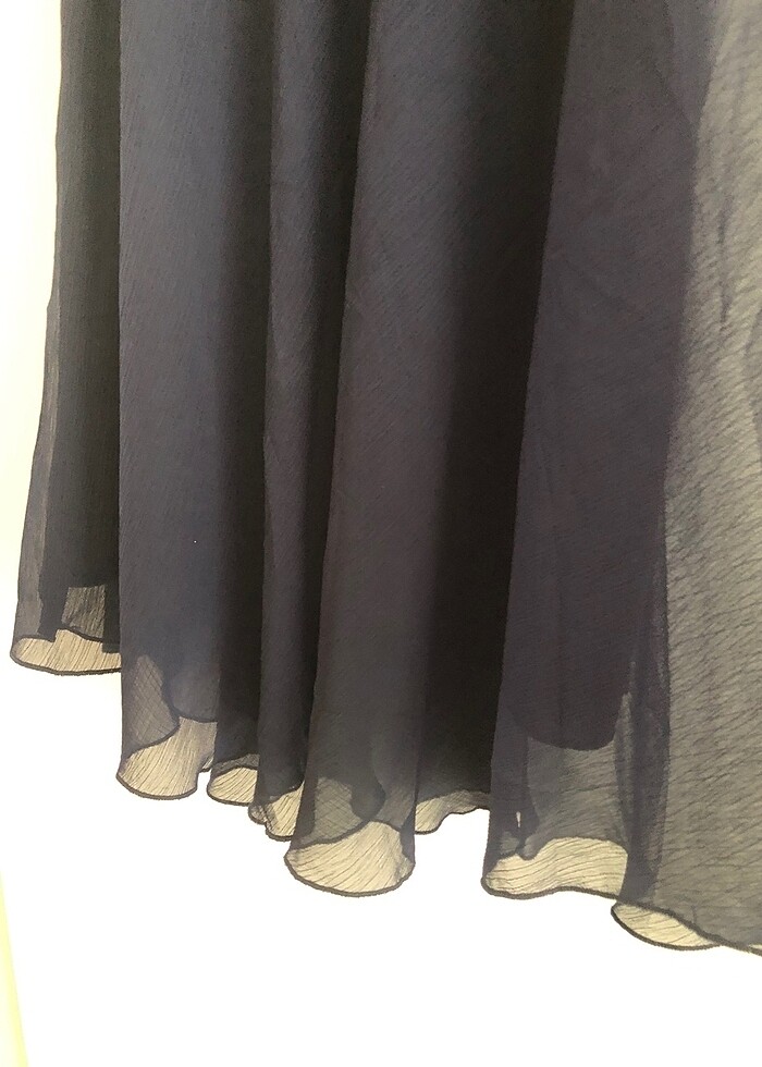 Lacivert boyundan bağlamalı şık elbise - Görsel 4