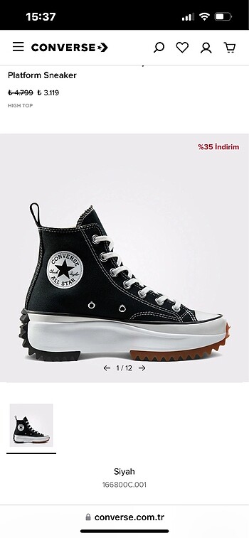 yüksek taban converse