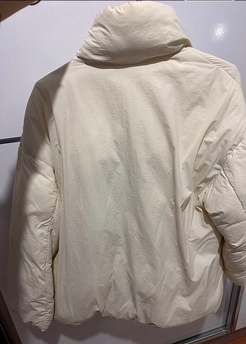 Pamuk Beyaz Düğmeli Midi Kadın Ceket - Görsel 2