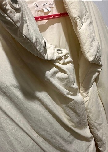 Pamuk Beyaz Düğmeli Midi Kadın Ceket - Görsel 3