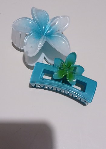 Mavi Lotus Plastik Saç Tokaları