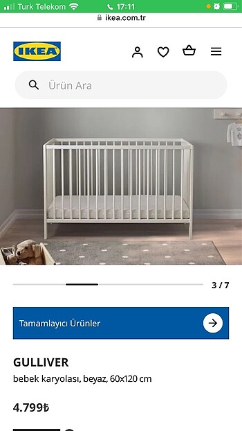 Beden İkea Gulliver Bebek Beşiği