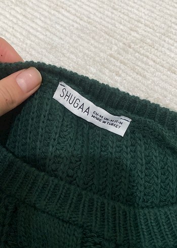 Kadın Koyu Yeşil Örgü Kazak - Görsel 4