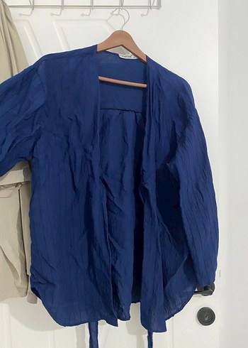 Diğer Mavi Keten Salaş Kimono