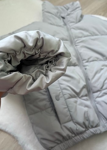 Beyaz Kadın Puff Mont - Görsel 8