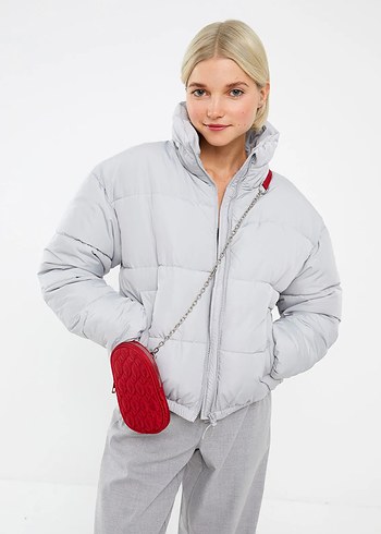 Beyaz Kadın Puff Mont - Görsel 2