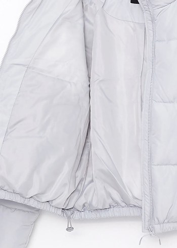 Beyaz Kadın Puff Mont - Görsel 5