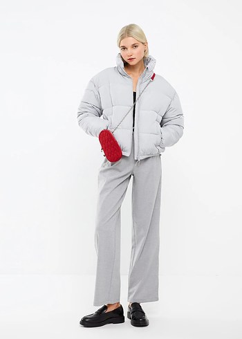 Beyaz Kadın Puff Mont - Görsel 4