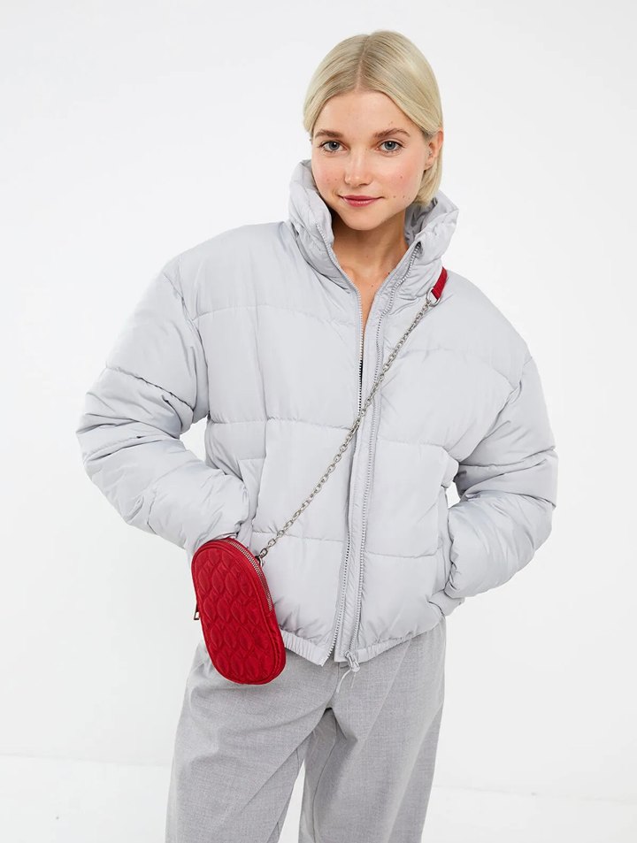 Beyaz Kadın Puff Mont - Görsel 2