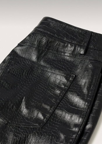 Mango Yılan Desenli Deri Pantolon - Görsel 4