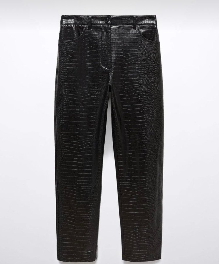 Mango Yılan Desenli Deri Pantolon - Görsel 2