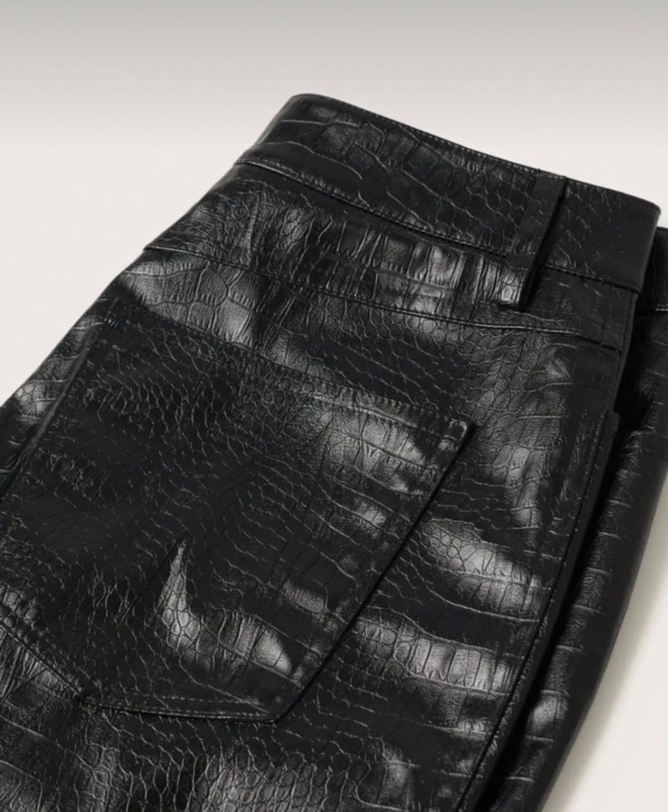 Mango Yılan Desenli Deri Pantolon - Görsel 4