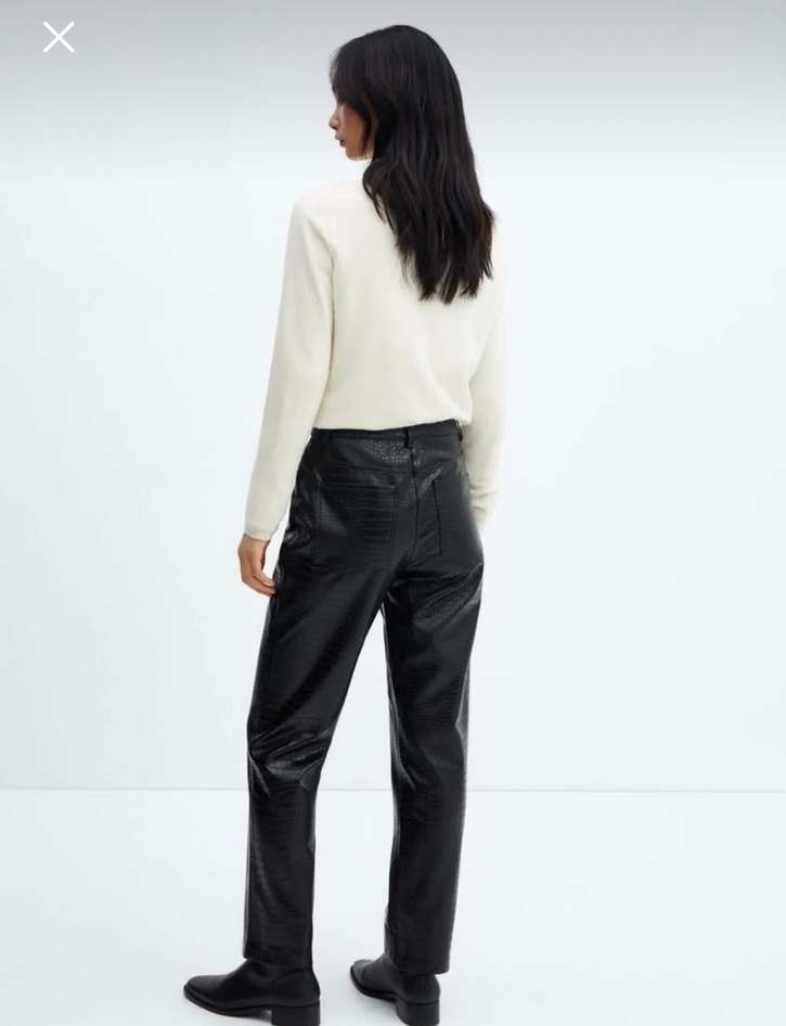 Mango Yılan Desenli Deri Pantolon - Görsel 3