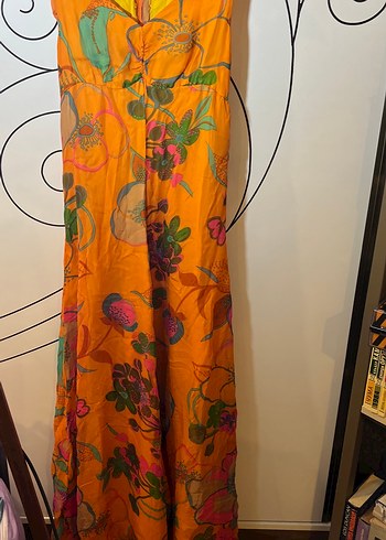 Renkli Desenli Bohem Uzun Elbise - Görsel 5