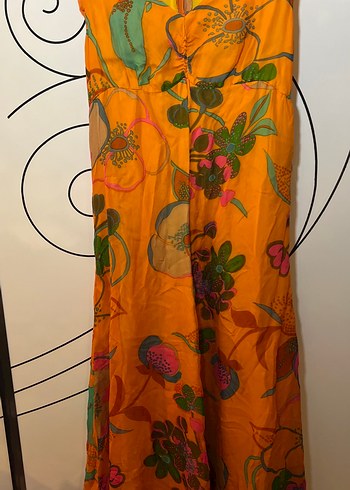 Renkli Desenli Bohem Uzun Elbise - Görsel 2