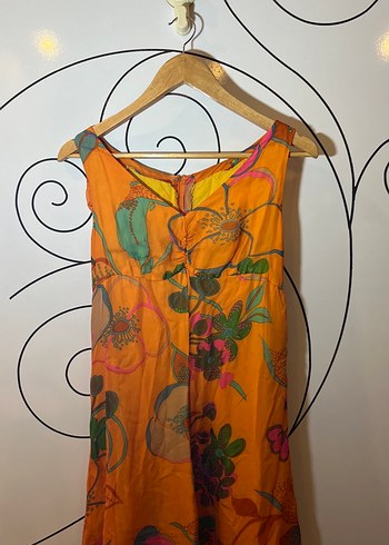 Renkli Desenli Bohem Uzun Elbise - Görsel 3