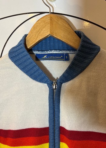 Renkli Fermuarlı Triko Hırka - Görsel 3