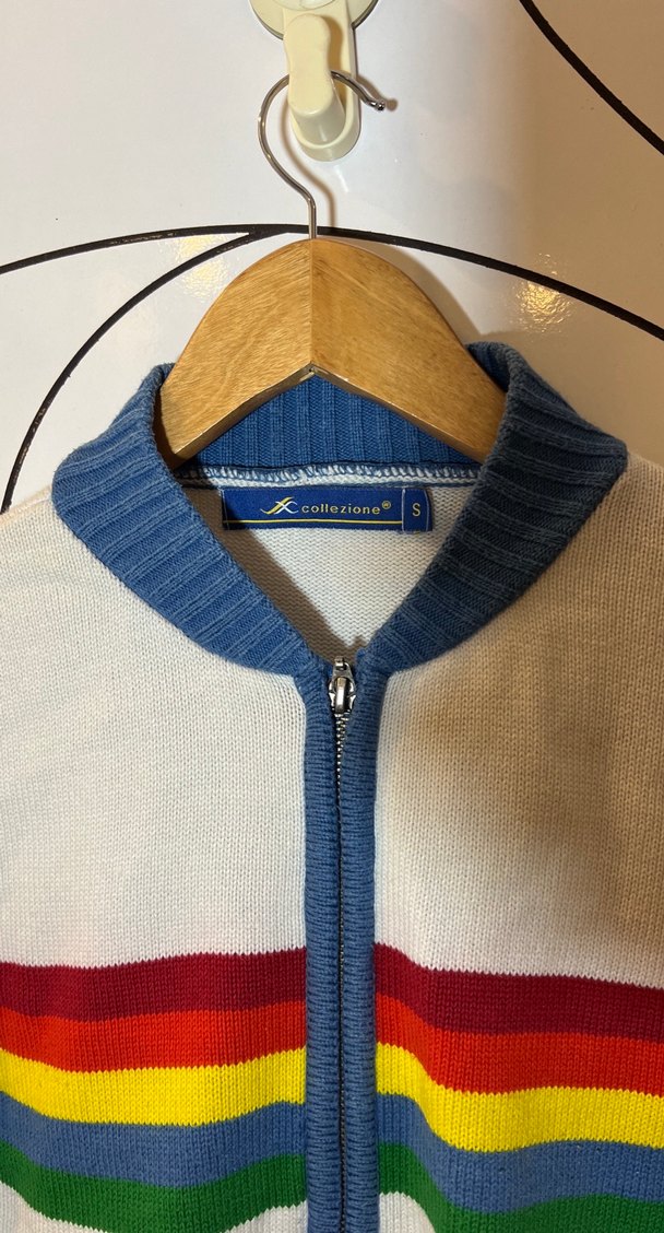 Renkli Fermuarlı Triko Hırka - Görsel 3