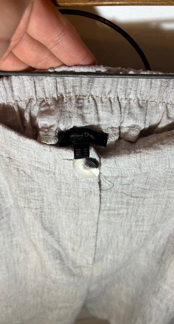 Gri Yüksek Bel Keten Mini Şort - Görsel 2