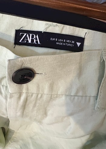 Kadın Haki Keten Pilili Bol Pantolon - Görsel 4