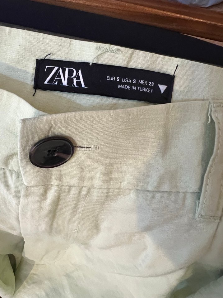 Kadın Haki Keten Pilili Bol Pantolon - Görsel 4