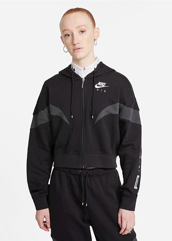 Nike Siyah Fermuarlı Kadın Bomber Ceket - Görsel 5