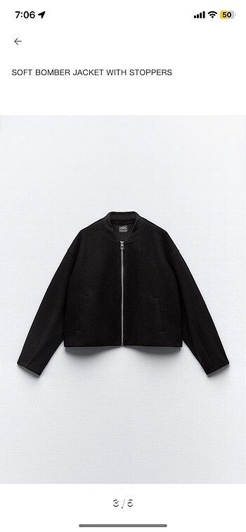 s Beden siyah Renk Zara bomber ceket