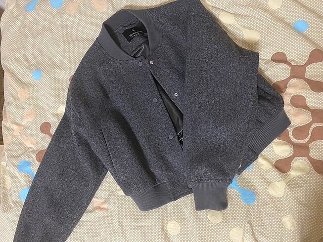 Stradivarius gri bomber ceket